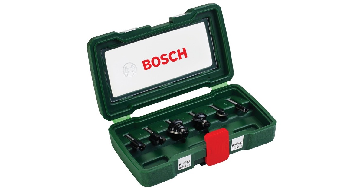 Bosch Wolfram-Carbide-Fräser-Set, 6-teilig(1/4" Schaft)