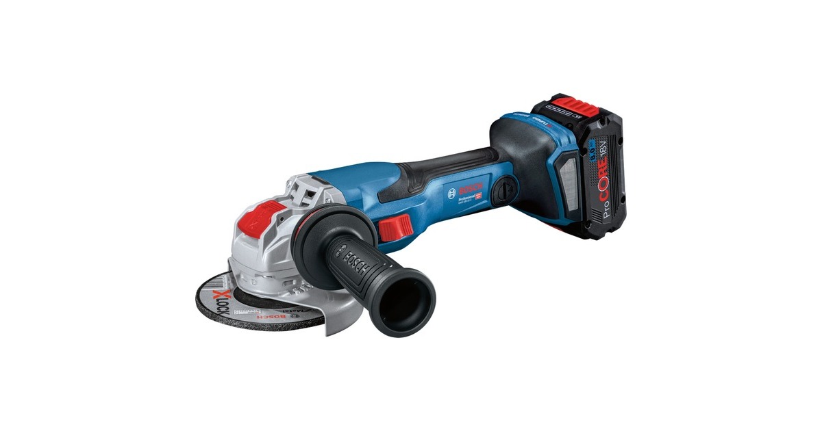 Bosch X-LOCK Akku-Winkelschleifer BITURBO GWX 18V-15 C Professional(blau/schwarz, 2x Akku ProCORE18V 5,5Ah, L-BOXX)