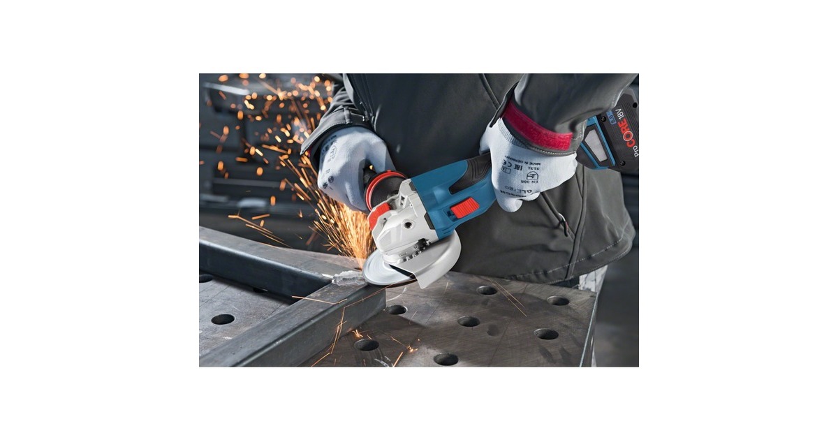 Bosch X-LOCK Akku-Winkelschleifer BITURBO GWX 18V-15 C Professional(blau/schwarz, 2x Akku ProCORE18V 5,5Ah, L-BOXX)