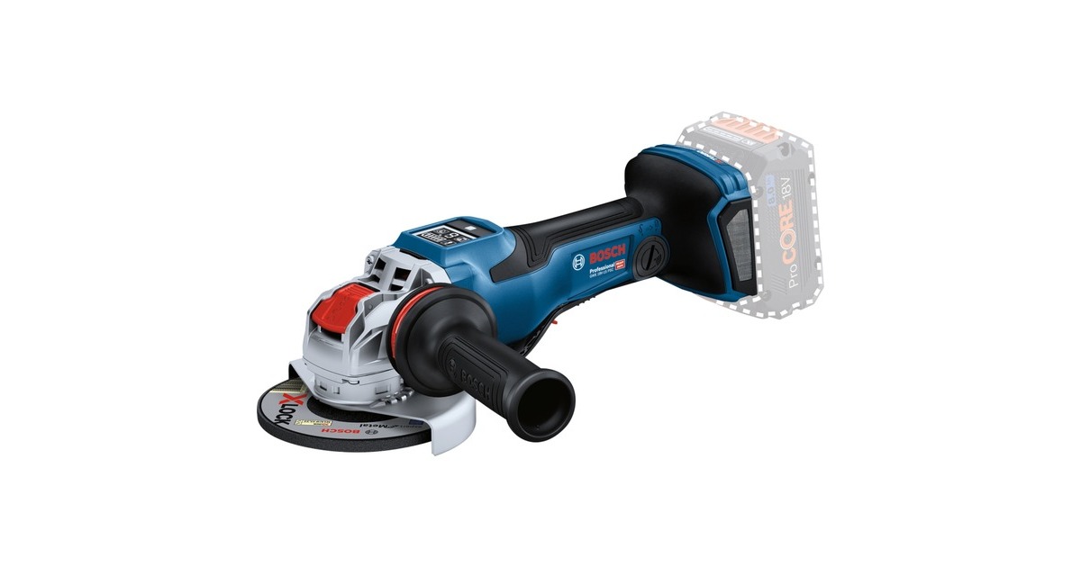 Bosch X-LOCK Akku-Winkelschleifer BITURBO GWX 18V-15 PSC Professional(blau/schwarz, 2x Akku ProCORE18V 8,0Ah, Bluetooth Modul, in L-BOXX)