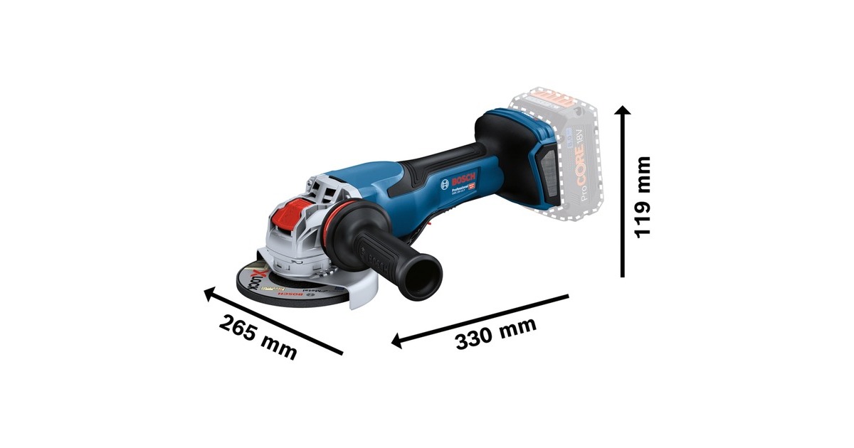 Bosch X-LOCK Akku-Winkelschleifer BITURBO GWX 18V-15 P Professional solo, Ø 125mm(blau/schwarz, ohne Akku und Ladegerät, in L-BOXX)