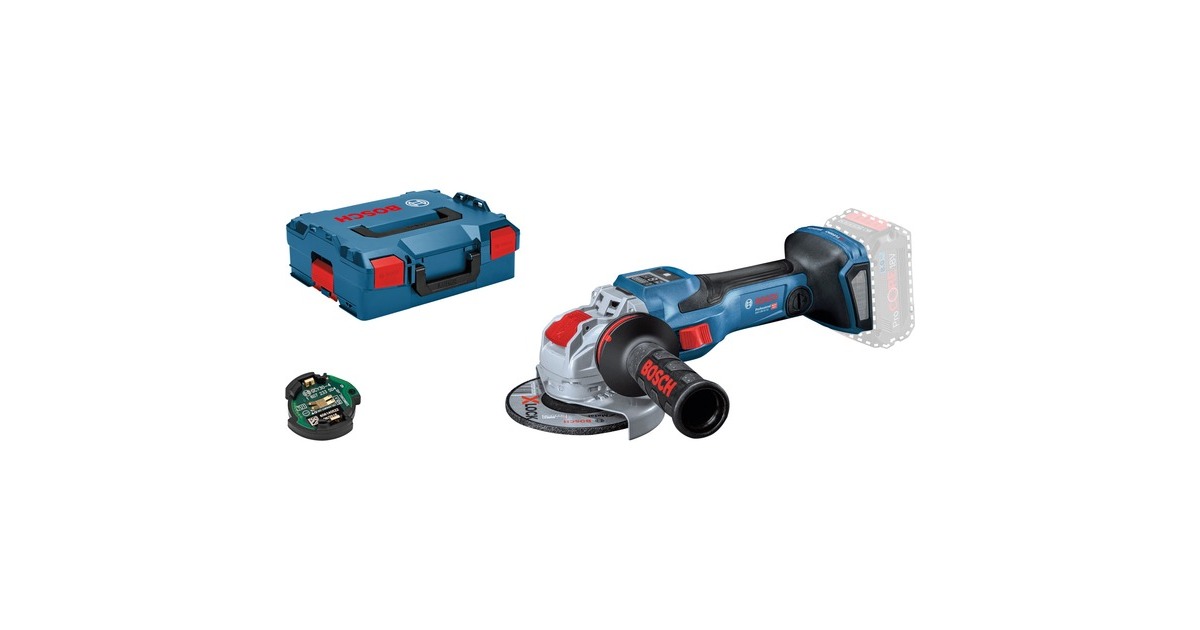 Bosch X-LOCK Akku-Winkelschleifer BITURBO GWX 18V-15 SC Professional solo(blau/schwarz, ohne Akku und Ladegerät, Bluetooth Modul, in L-BOXX)