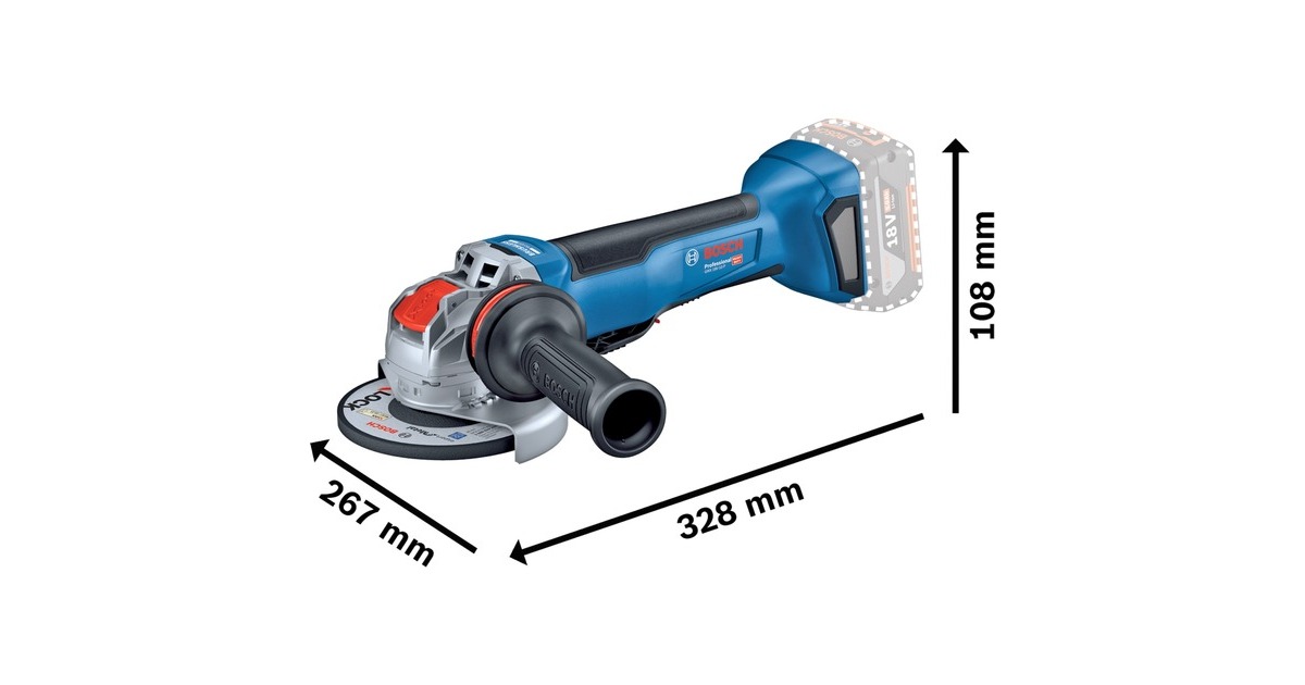Bosch X-LOCK Akku-Winkelschleifer GWX 18V-10 P Professional solo, 18Volt(blau/schwarz, ohne Akku und Ladegerät, in L-BOXX)