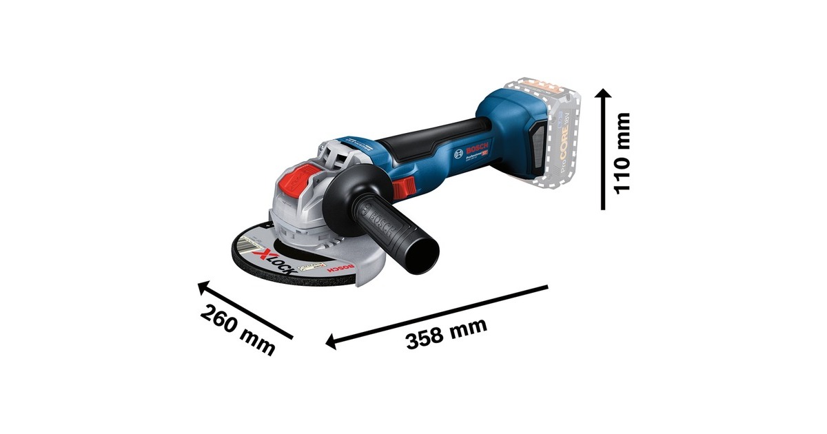 Bosch X-LOCK Akku-Winkelschleifer GWX 18V-10 Professional solo, 18Volt(blau/schwarz, ohne Akku und Ladegerät, mit L-BOXX)