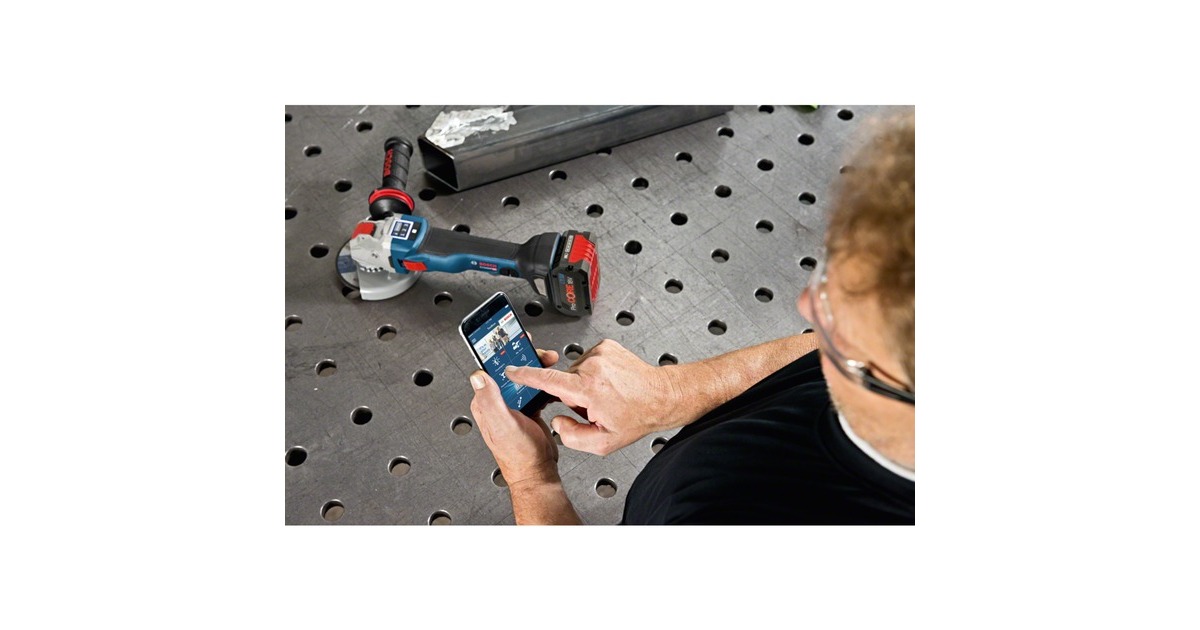 Bosch X-LOCK Akku-Winkelschleifer GWX 18V-10 SC Professional(blau/schwarz, 2x Akku ProCORE18V 5,5Ah, Bluetooth Modul, L-BOXX)
