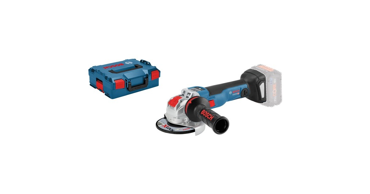 Bosch X-LOCK Akku-Winkelschleifer GWX 18V-10 SC Professional, 18Volt(blau/schwarz, ohne Akku und Ladegerät, Bluetooth Modul, in L-BOXX)