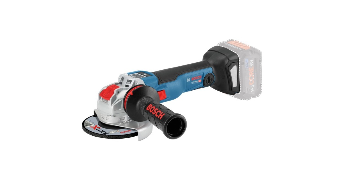 Bosch X-LOCK Akku-Winkelschleifer GWX 18V-10 SC Professional, 18Volt(blau/schwarz, ohne Akku und Ladegerät, Bluetooth Modul, in L-BOXX)