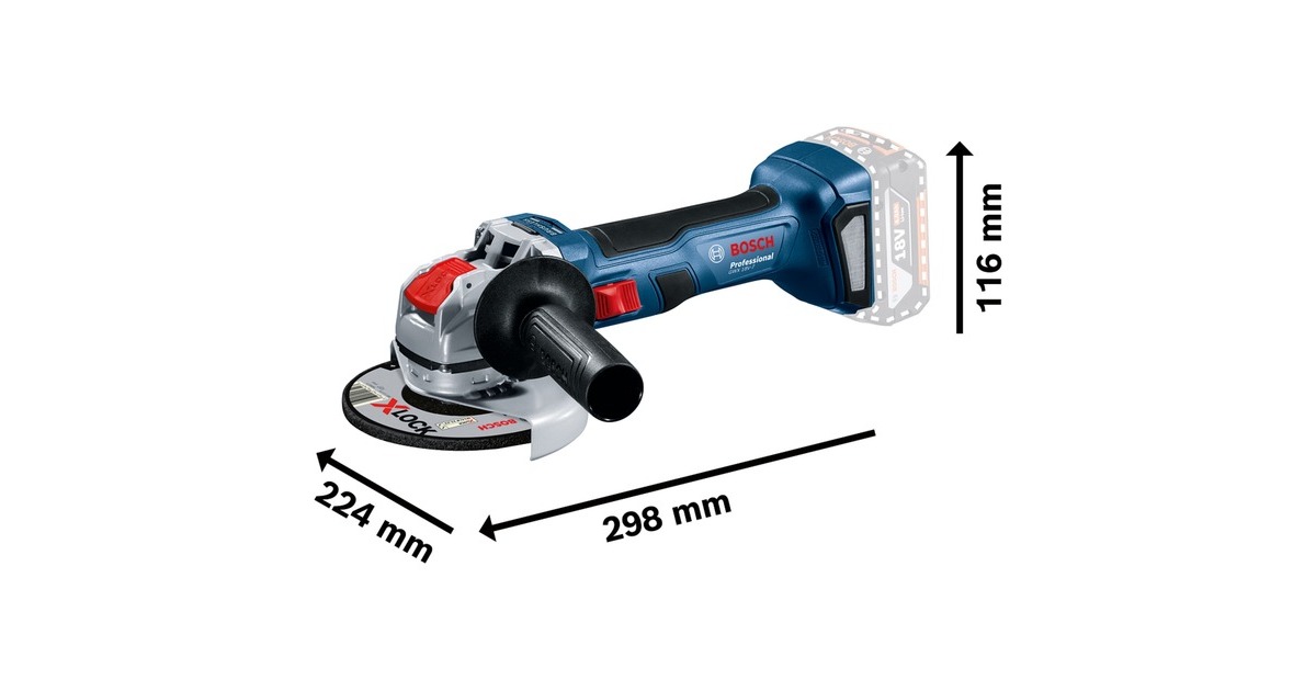 Bosch X-LOCK Akku-Winkelschleifer GWX 18V-7 Professional solo, 18Volt(blau/schwarz, ohne Akku und Ladegerät, in L-BOXX)