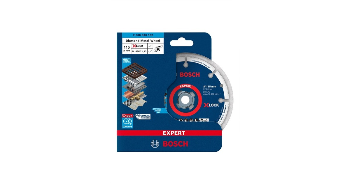Bosch X-LOCK Diamanttrennscheibe EXPERT Diamond Metal Wheel, Ø 115mm(Bohrung 22,23mm)