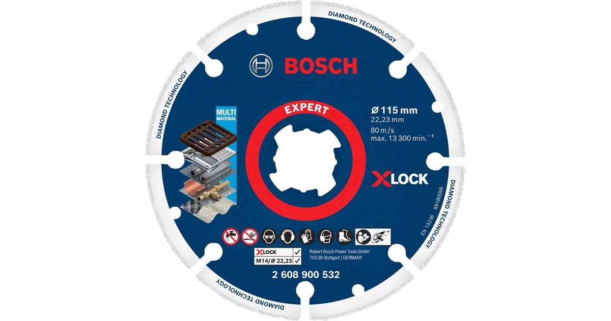 Bosch X-LOCK Diamanttrennscheibe EXPERT Diamond Metal Wheel, Ø 115mm(Bohrung 22,23mm)