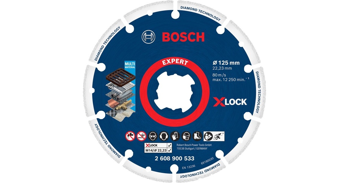 Bosch X-LOCK Diamanttrennscheibe EXPERT Diamond Metal Wheel, Ø 125mm(Bohrung 22,23mm)