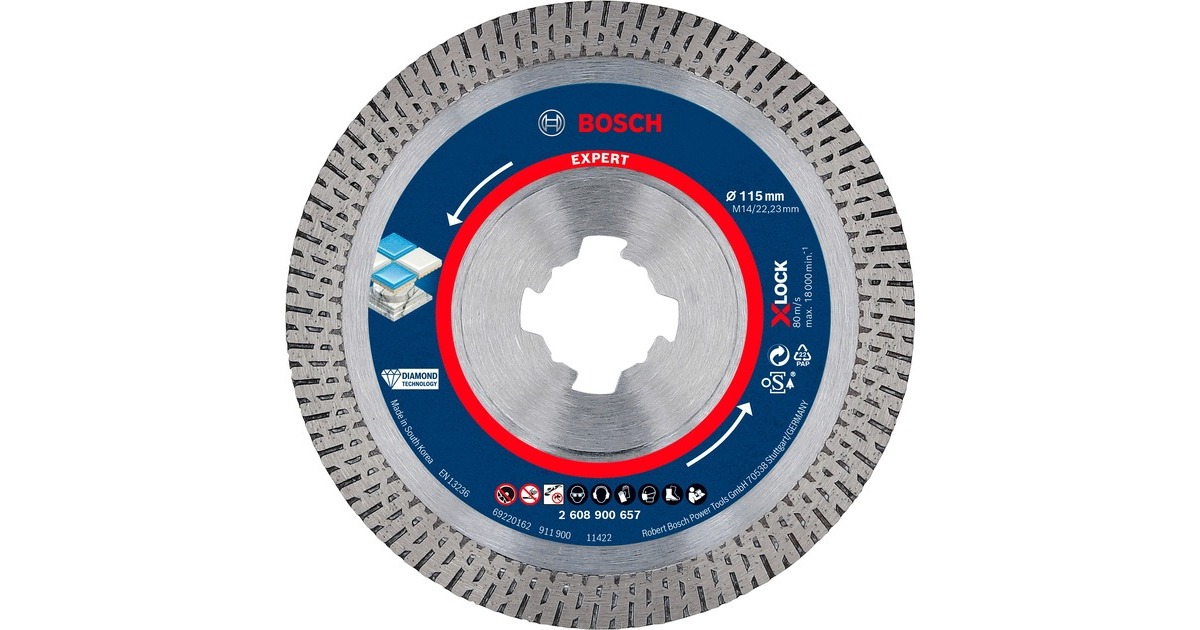 Bosch X-LOCK Diamanttrennscheibe Expert HardCeramic, Ø 115mm(Bohrung 22,23mm)