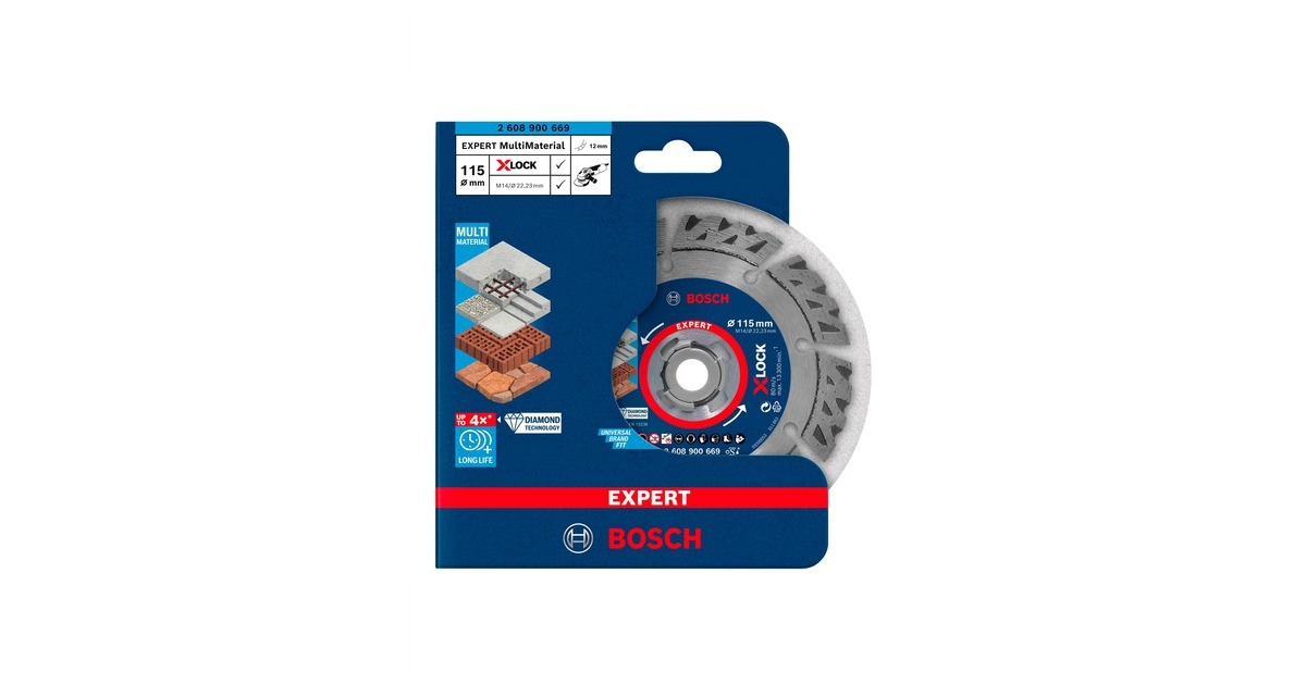 Bosch X-LOCK Diamanttrennscheibe Expert MultiMaterial, Ø 115mm(Bohrung 22,23mm)