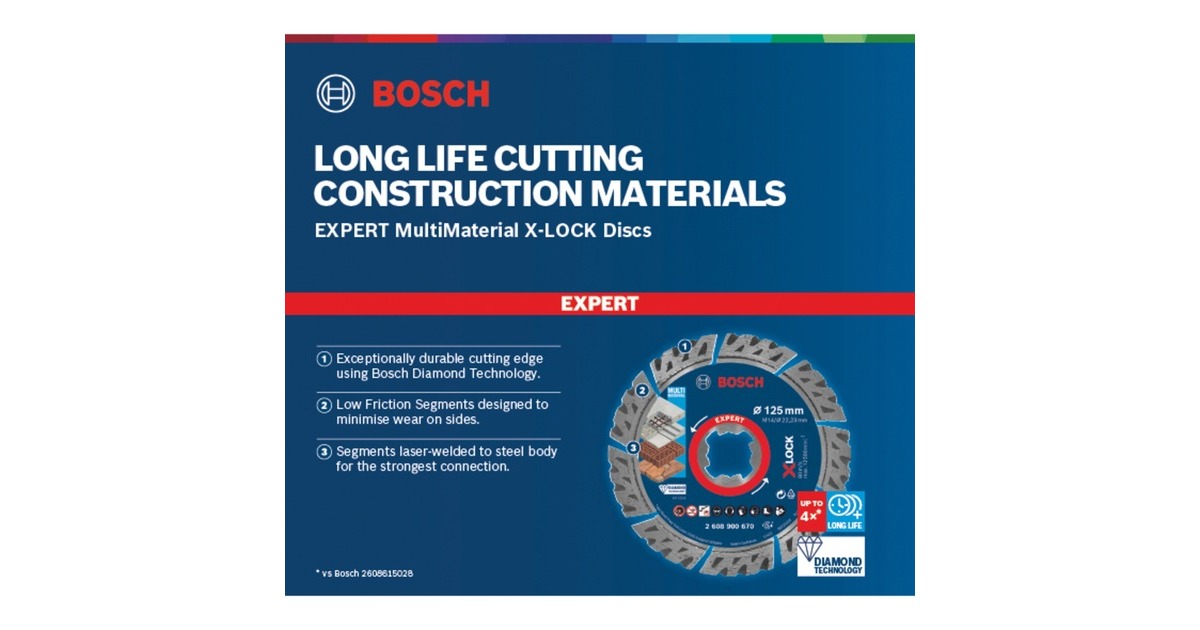 Bosch X-LOCK Diamanttrennscheibe Expert MultiMaterial, Ø 115mm(Bohrung 22,23mm)