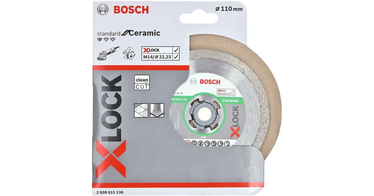 Bosch X-LOCK Diamanttrennscheibe Standard for Ceramic, Ø 110mm(Bohrung 22,23mm)