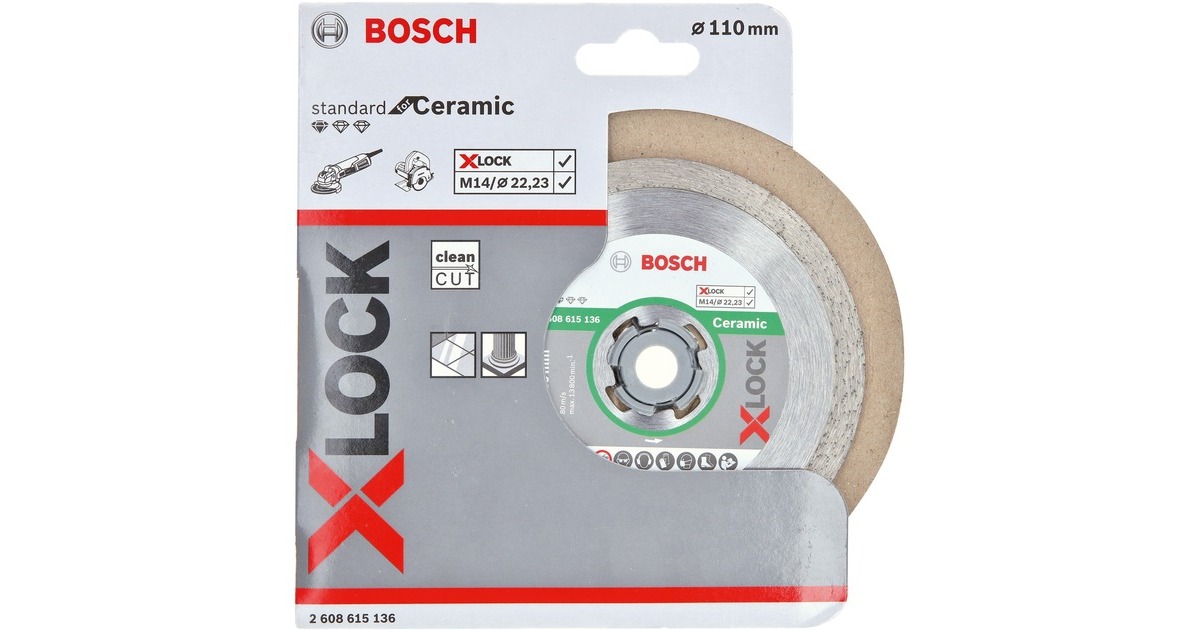 Bosch X-LOCK Diamanttrennscheibe Standard for Ceramic, Ø 110mm(Bohrung 22,23mm)