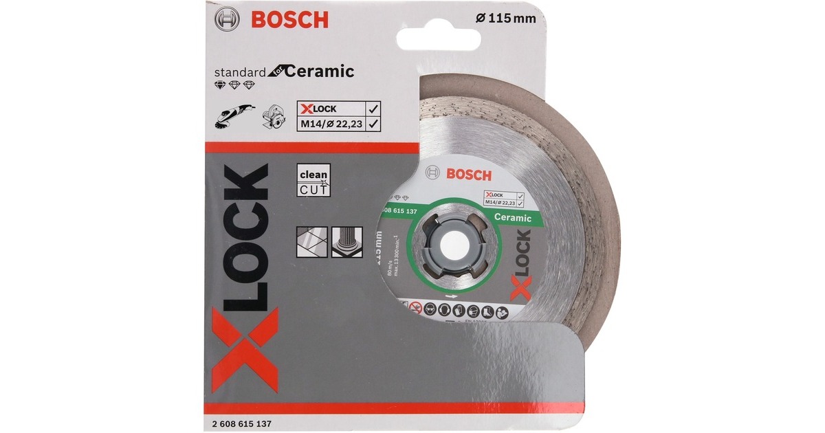 Bosch X-LOCK Diamanttrennscheibe Standard for Ceramic, Ø 115mm(Bohrung 22,23mm)