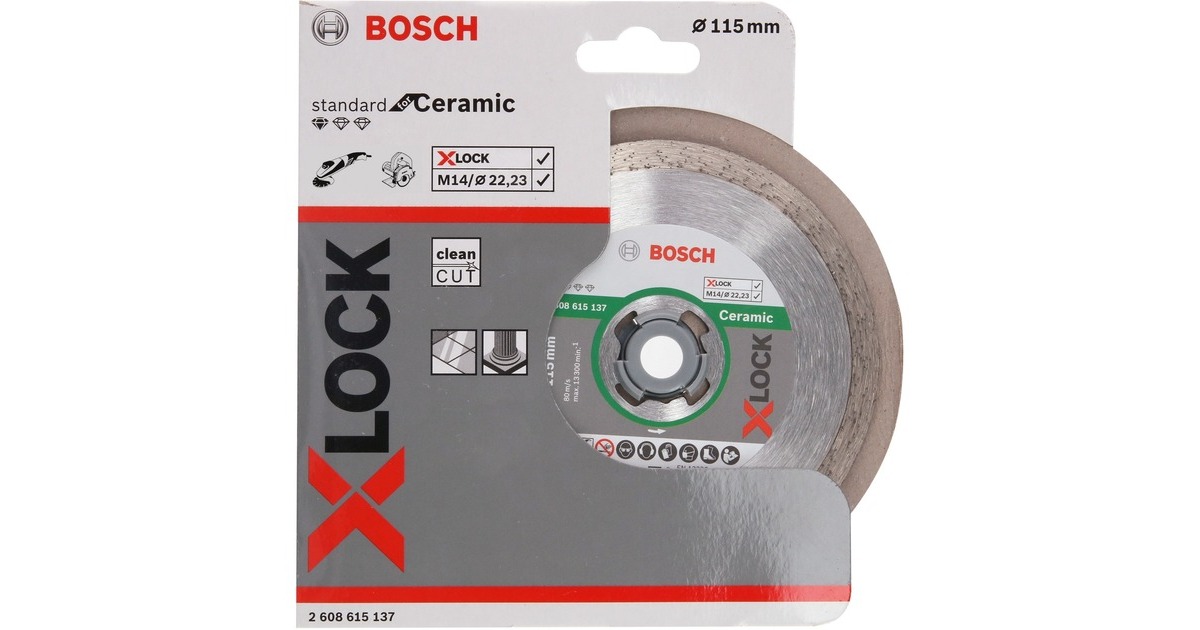 Bosch X-LOCK Diamanttrennscheibe Standard for Ceramic, Ø 115mm(Bohrung 22,23mm)