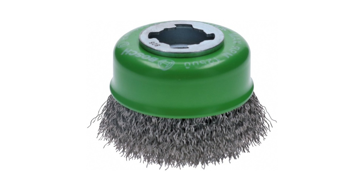 Bosch X-LOCK Topfbürste Clean for Inox, Ø 75mm, gewellt(0,3mm Edelstahldraht, für X-LOCK Winkelschleifer)