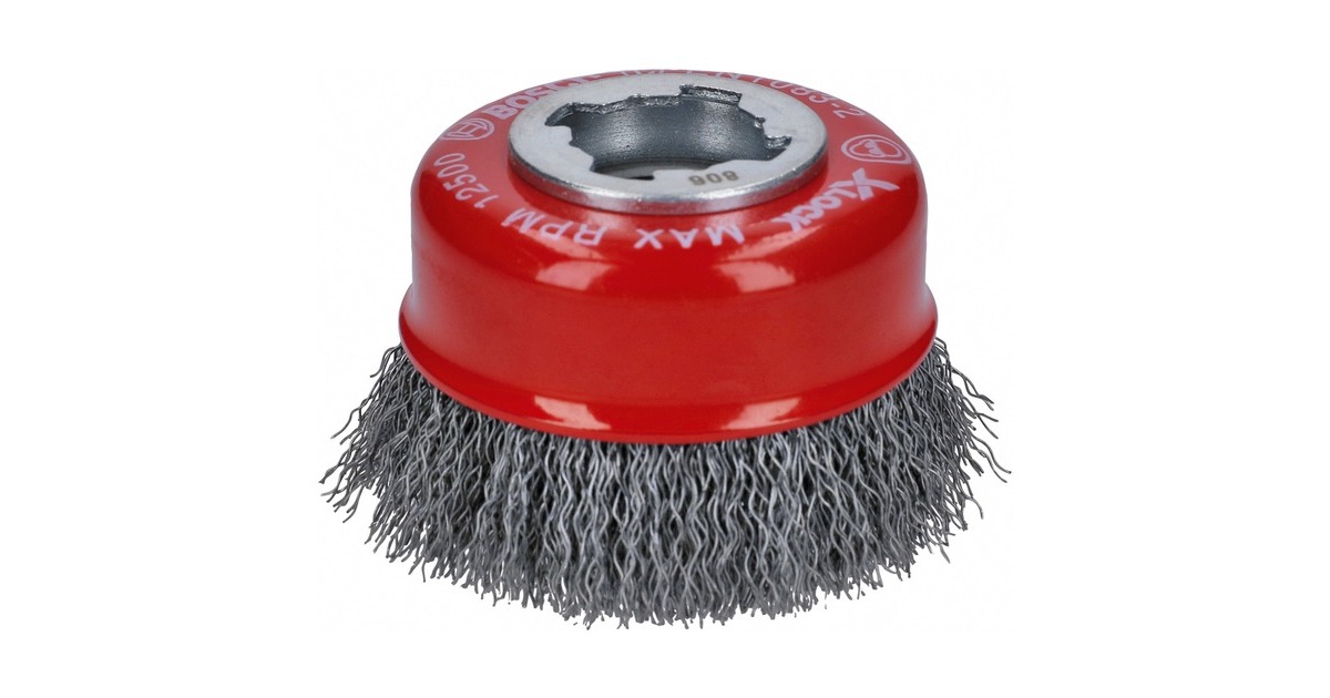 Bosch X-LOCK Topfbürste Clean for Metal, Ø 75mm, gewellt(0,3mm Stahldraht, für X-LOCK Winkelschleifer)