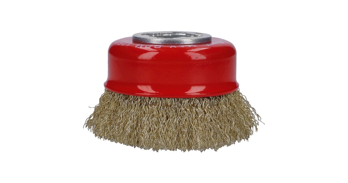 Bosch X-LOCK Topfbürste Clean for Metal, Ø 75mm, gewellt(0,3mm Draht vermessingt, für X-LOCK Winkelschleifer)