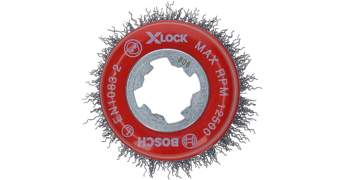 Bosch X-LOCK Topfbürste Clean for Metal, Ø 75mm, gewellt(0,3mm Stahldraht, für X-LOCK Winkelschleifer)