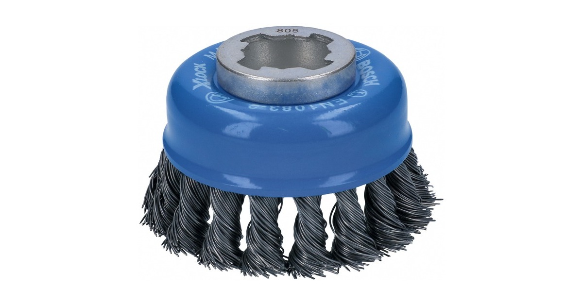 Bosch X-LOCK Topfbürste Heavy for Metal, Ø 75mm, gezopft(0,5mm Stahldraht, für X-LOCK Winkelschleifer)