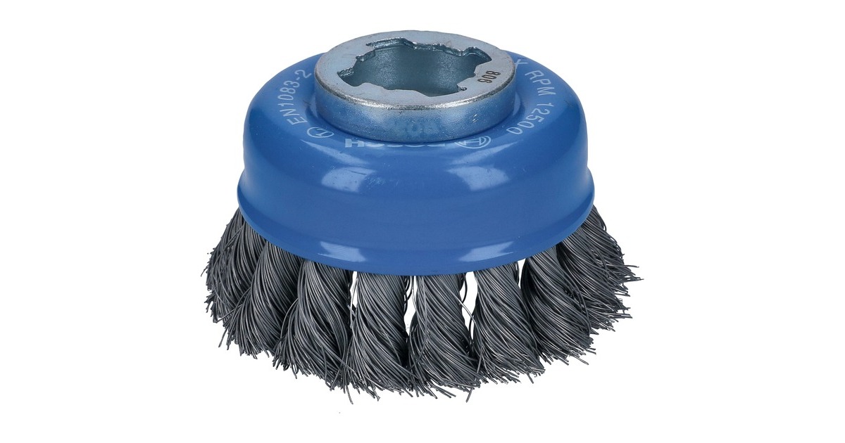 Bosch X-LOCK Topfbürste Heavy for Metal, Ø 75mm, gezopft(0,35mm Stahldraht, für X-LOCK Winkelschleifer)