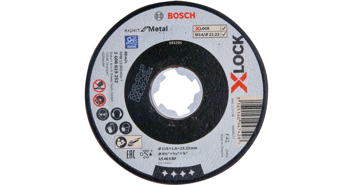 Bosch X-LOCK Trennscheibe Expert for Metal, Ø 115mm(Bohrung 22,23mm, AS 46 S BF, gerade) Bosch X-LOCK Trennscheibe Expert for Metal, Ø 115mm(Bohrung 22,23mm, AS 46 S BF, gerade)