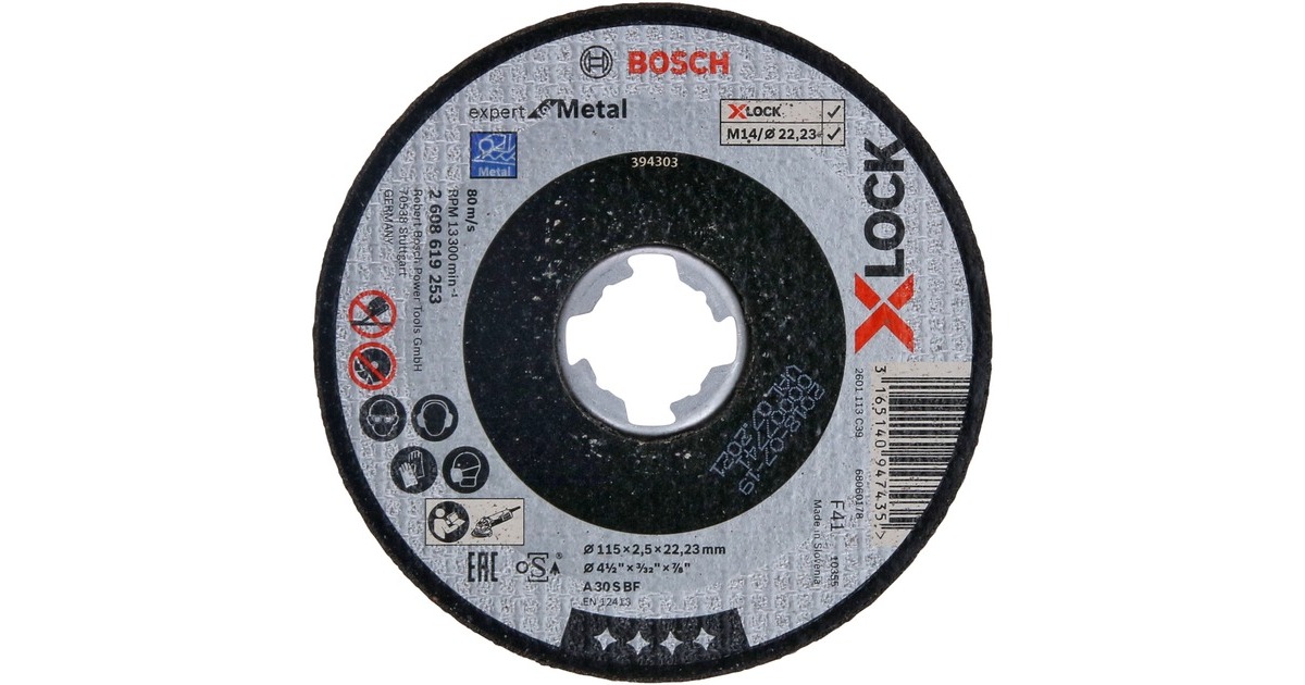 Bosch X-LOCK Trennscheibe Expert for Metal, Ø 115mm(Bohrung 22,23mm, A 30 S BF, gerade)