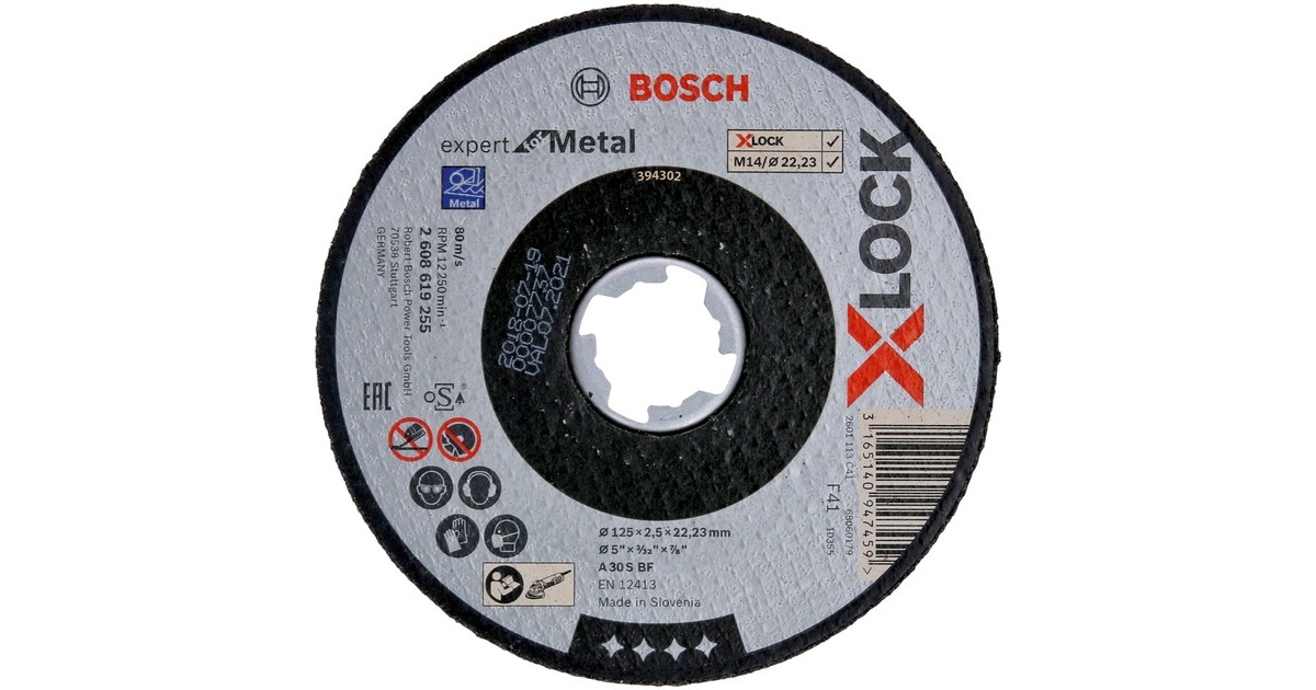 Bosch X-LOCK Trennscheibe Expert for Metal, Ø 125mm(Bohrung 22,23mm, A 30 S BF, gerade) Bosch X-LOCK Trennscheibe Expert for Metal, Ø 125mm(Bohrung 22,23mm, A 30 S BF, gerade)