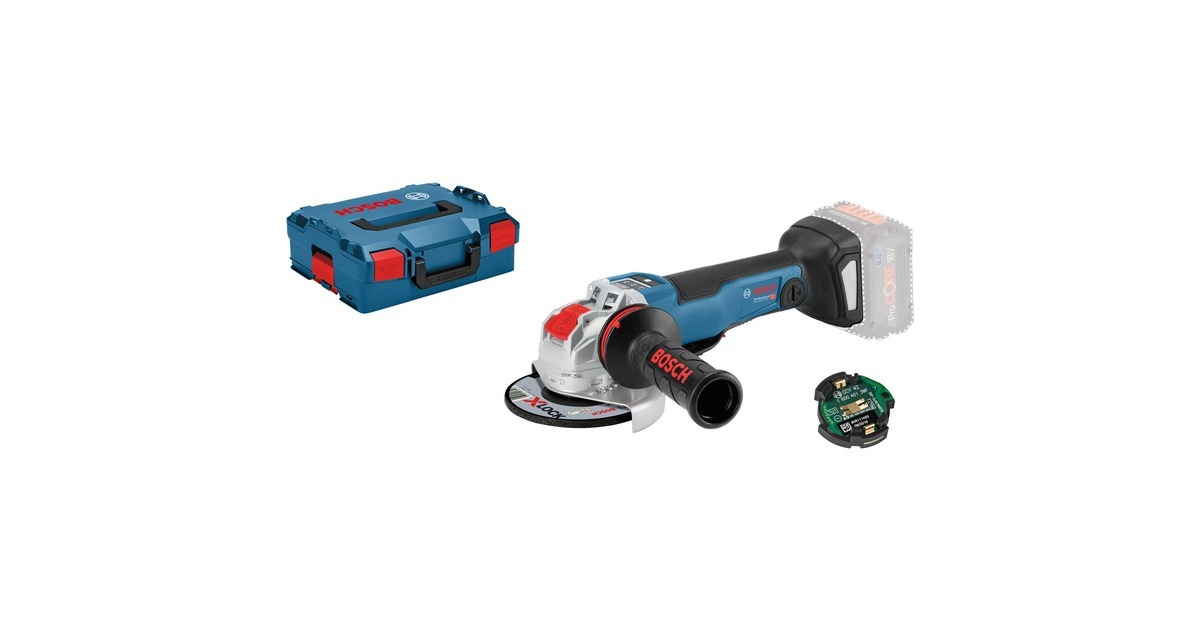 Bosch X-LOCK Winkelschleifer GWX 18V-10 PSC Professional(blau/schwarz, ohne Akku und Ladegerät, Bluetooth Modul, in L-BOXX)