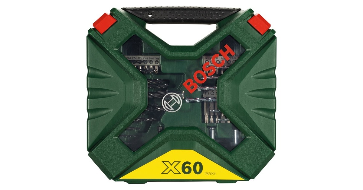 Bosch X-Line Bohrer- und Schrauber-Set, 60-teilig, Bohrer- & Bit-Satz(grün)