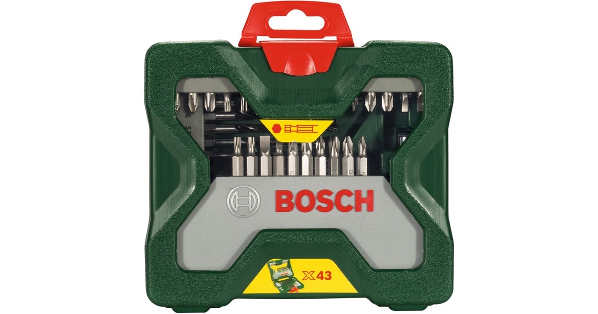 Bosch X-Line Sechskant-Bohrer und Bit-Set, 43-teilig, Bohrer- & Bit-Satz(grün, 1/4