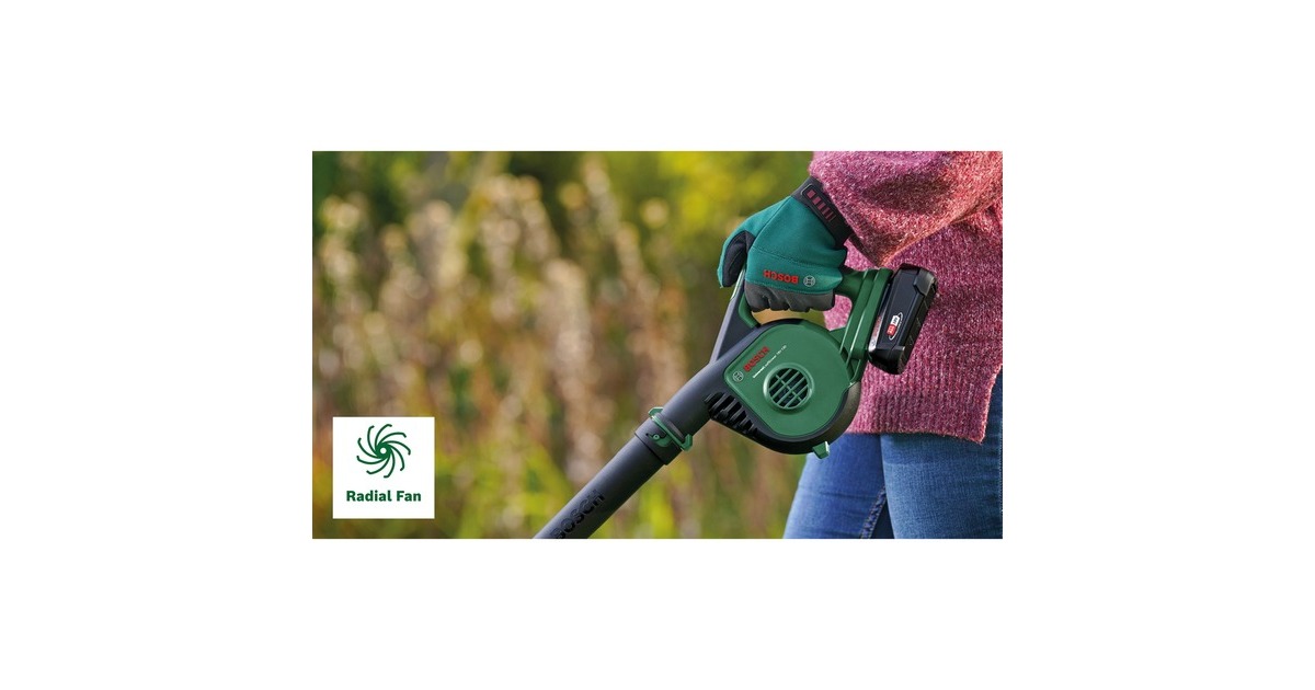 BoschAkku-Laubbläser Universal LeafBlower 18V-130 Solo, 18Volt, Laubgebläse(grün/schwarz, ohne Akku und Ladegerät, POWER FOR ALL ALLIANCE)
