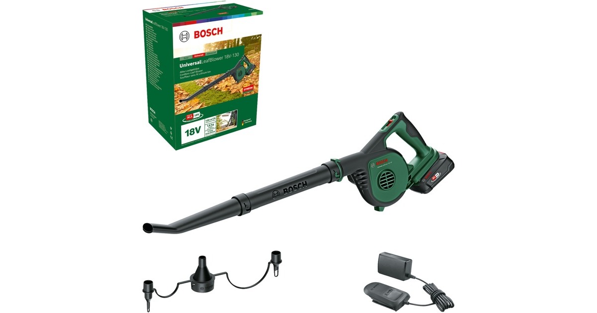 BoschAkku-Laubbläser Universal LeafBlower 18V-130, 18Volt, Laubgebläse(grün/schwarz, Li-Ionen Akku 2,5Ah, POWER FOR ALL ALLIANCE) BoschAkku-Laubbläser Universal LeafBlower 18V-130, 18Volt, Laubgebläse(grün/schwarz, Li-Ionen Akku 2,5Ah, POWER FOR ALL ALLIANCE)