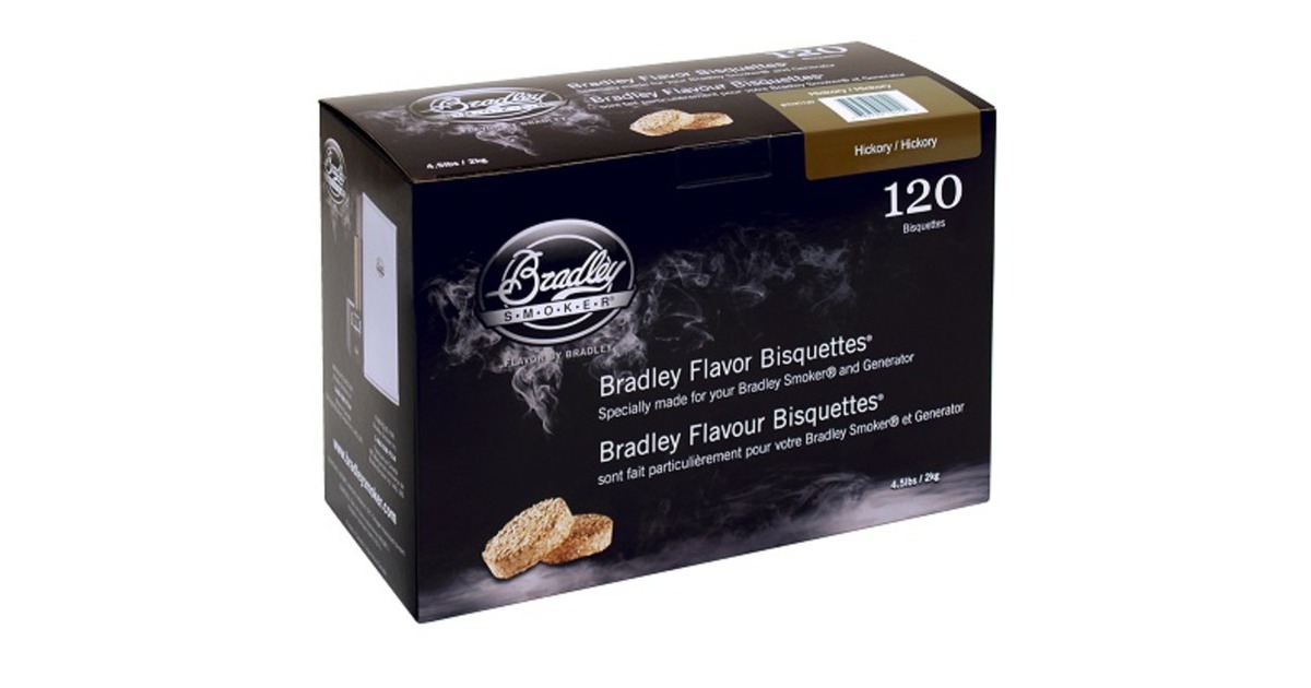 Bradley Hickory Bisquetten, 120 Stück, Räucherholz(für Bradley Smoker)