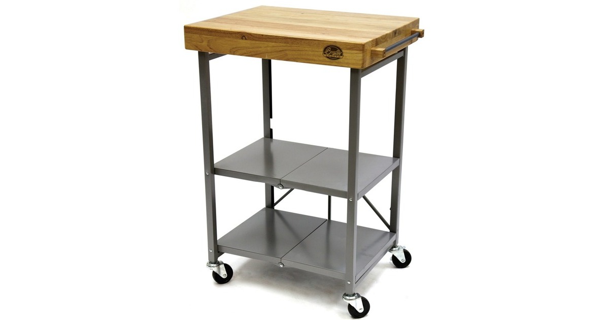 Bradley Klapptisch mit Rollen BTKITCART, Grill-Untergestell(grau/holz)