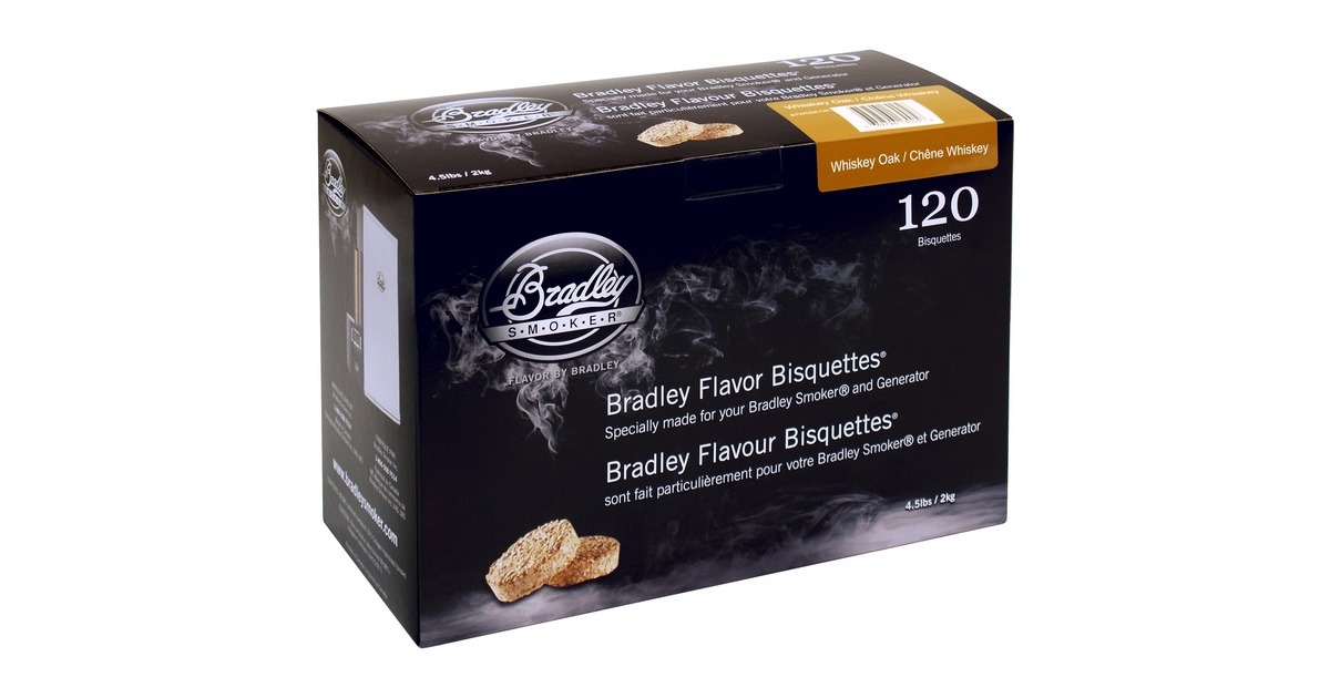 Bradley Whiskey Eiche Bisquetten, 120 Stück, Räucherholz(für Bradley Smoker)