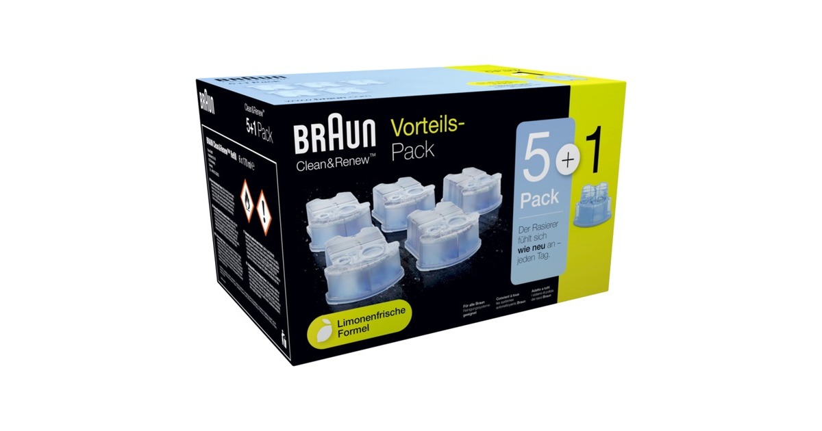Braun Clean & Renew Reinigungskartusche CCR 5+1 Lemonfresh(6 Stück)