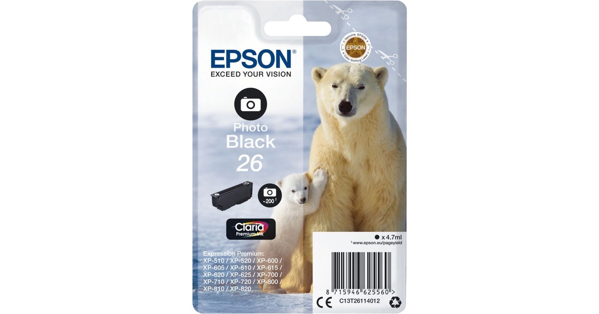 Epson Tinte Photo schwarz 26 (C13T26114012)(Claria Premium)
