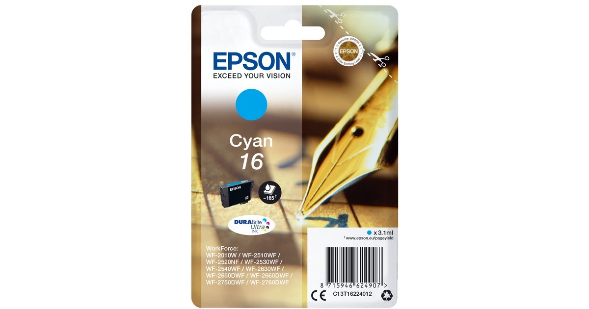 Epson Tinte cyan 16 (C13T16224012)(DURABrite)
