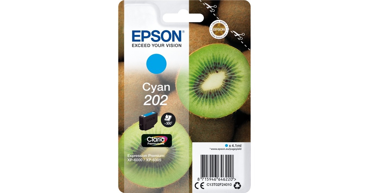 Epson Tinte cyan 202 (C13T02F24010)(Claria Premium)