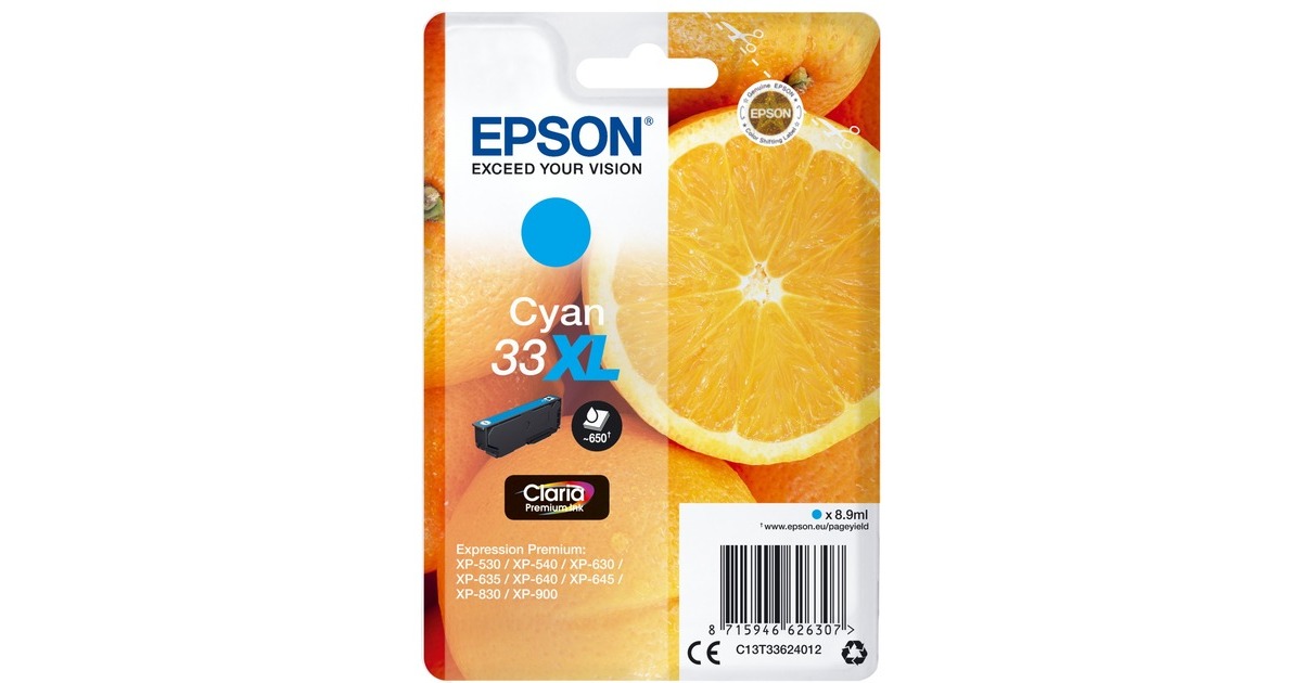 Epson Tinte cyan 33XL (C13T33624012)(Claria Premium)