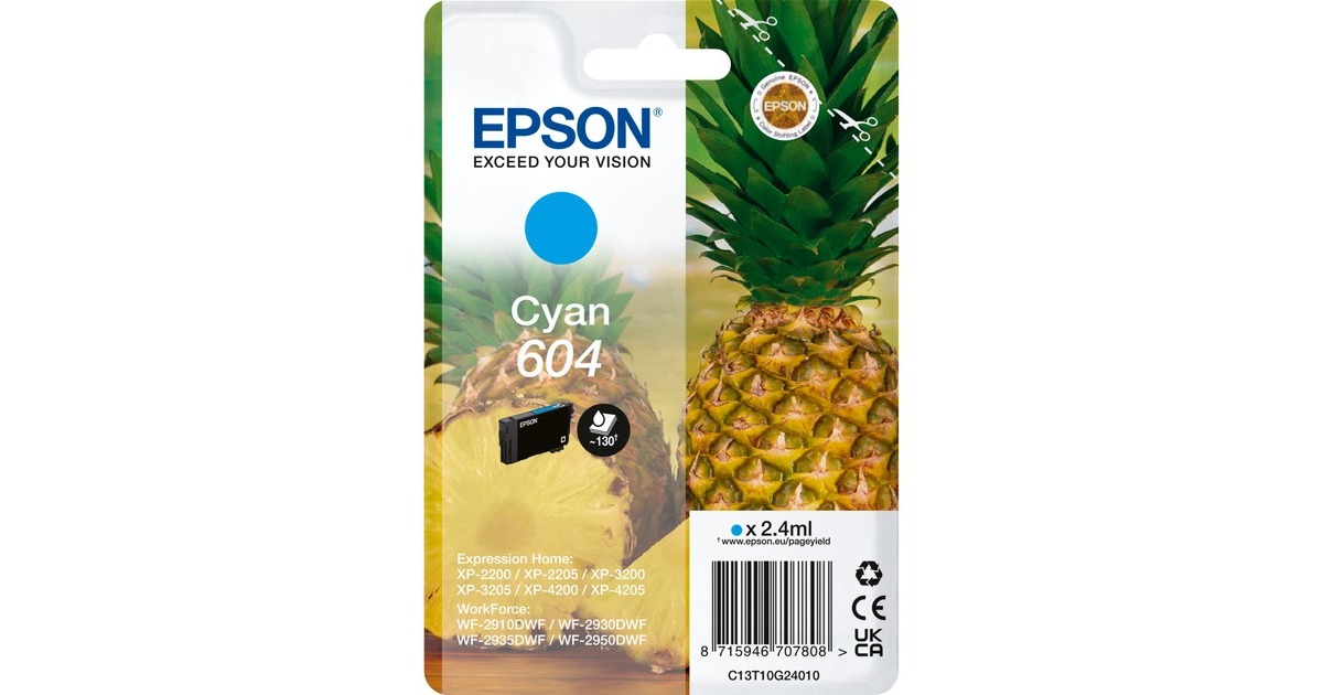 Epson Tinte cyan 604 (C13T10G24010)