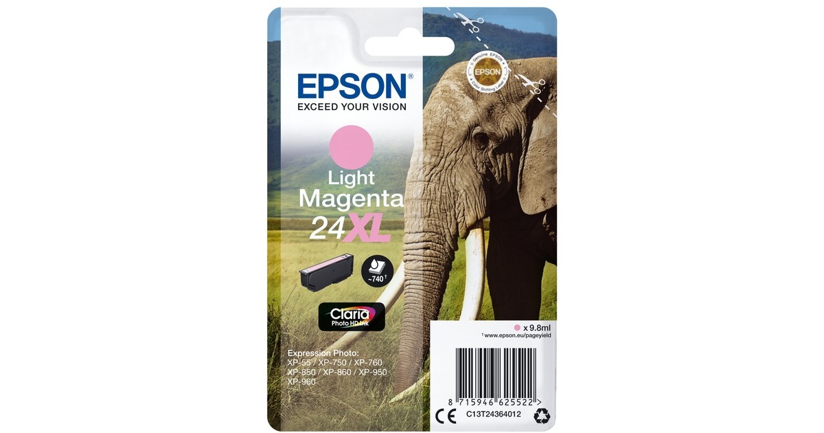 Epson Tinte hell-magenta 24XL (C13T24364012)(Claria Photo HD)