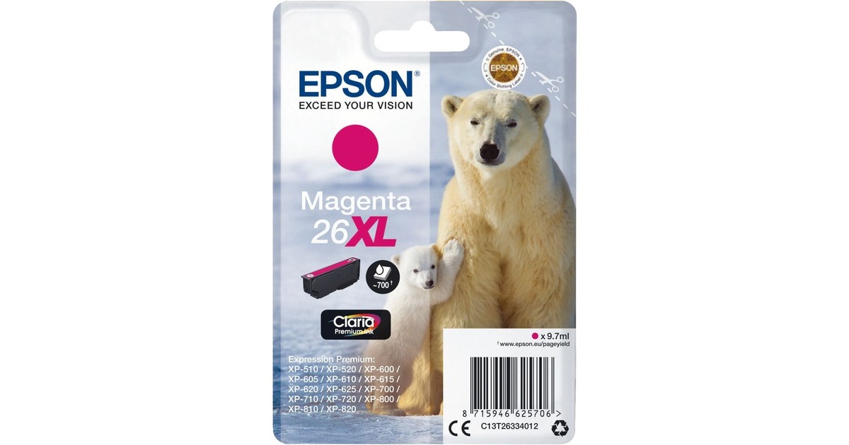 Epson Tinte magenta 26XL (C13T26334012)(Claria Premium)