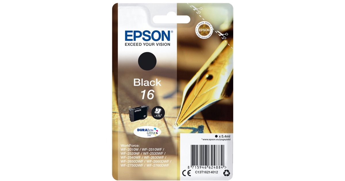 Epson Tinte schwarz 16 (C13T16214012)(DURABrite)