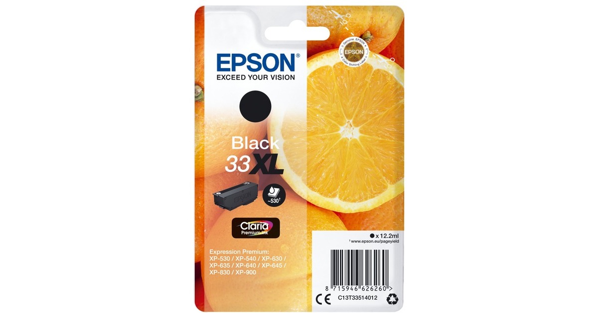 Epson Tinte schwarz 33XL (C13T33514012)(Claria Premium)