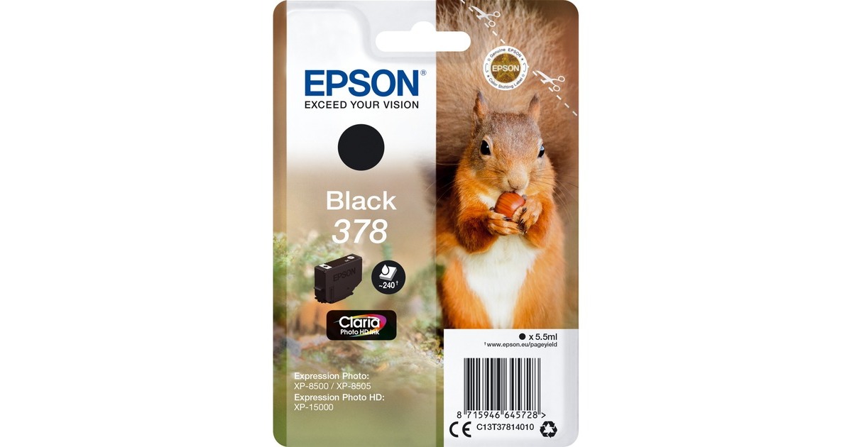 Epson Tinte schwarz 378 (C13T37814010)(Claria Photo HD)
